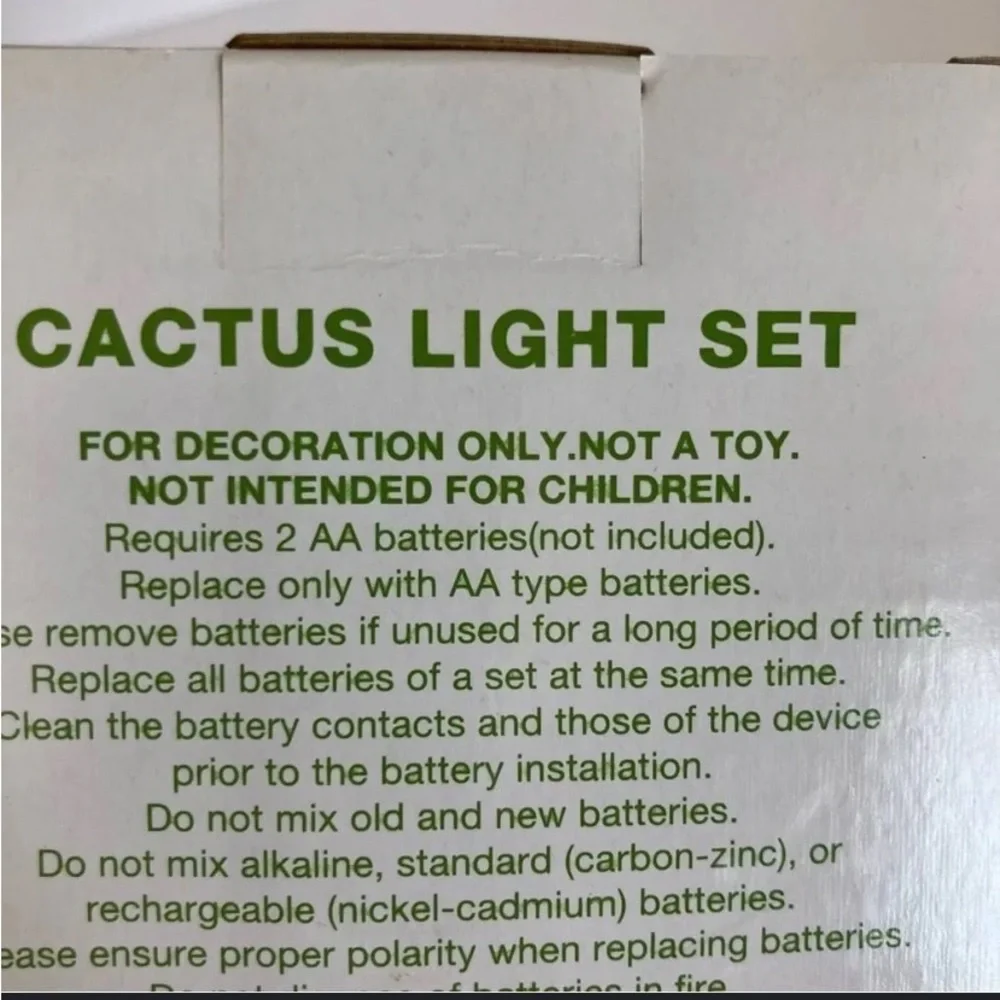 Garden Party Cactus Light Set - Green LED #10